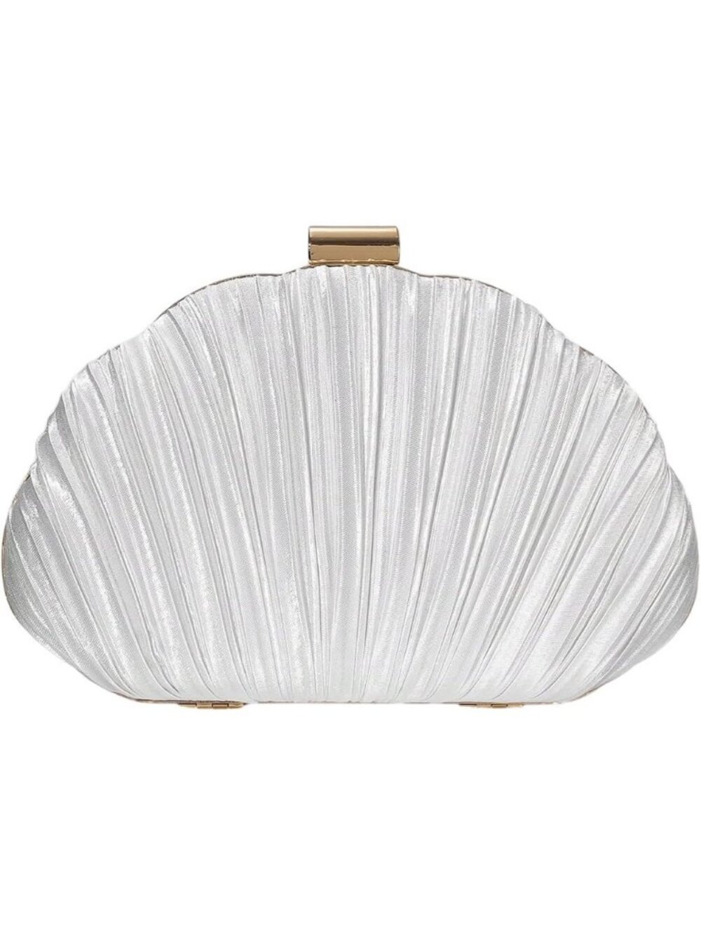 Women's White Shell Shaped Clutch Purse Seashell Wedding Evening Bag